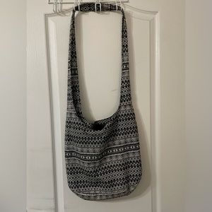 vintage patterned one strap tote bag
